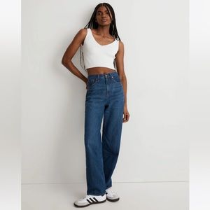 NWT MADEWELL Baggy Straight Jeans in Dark Worn Indigo Wash 25